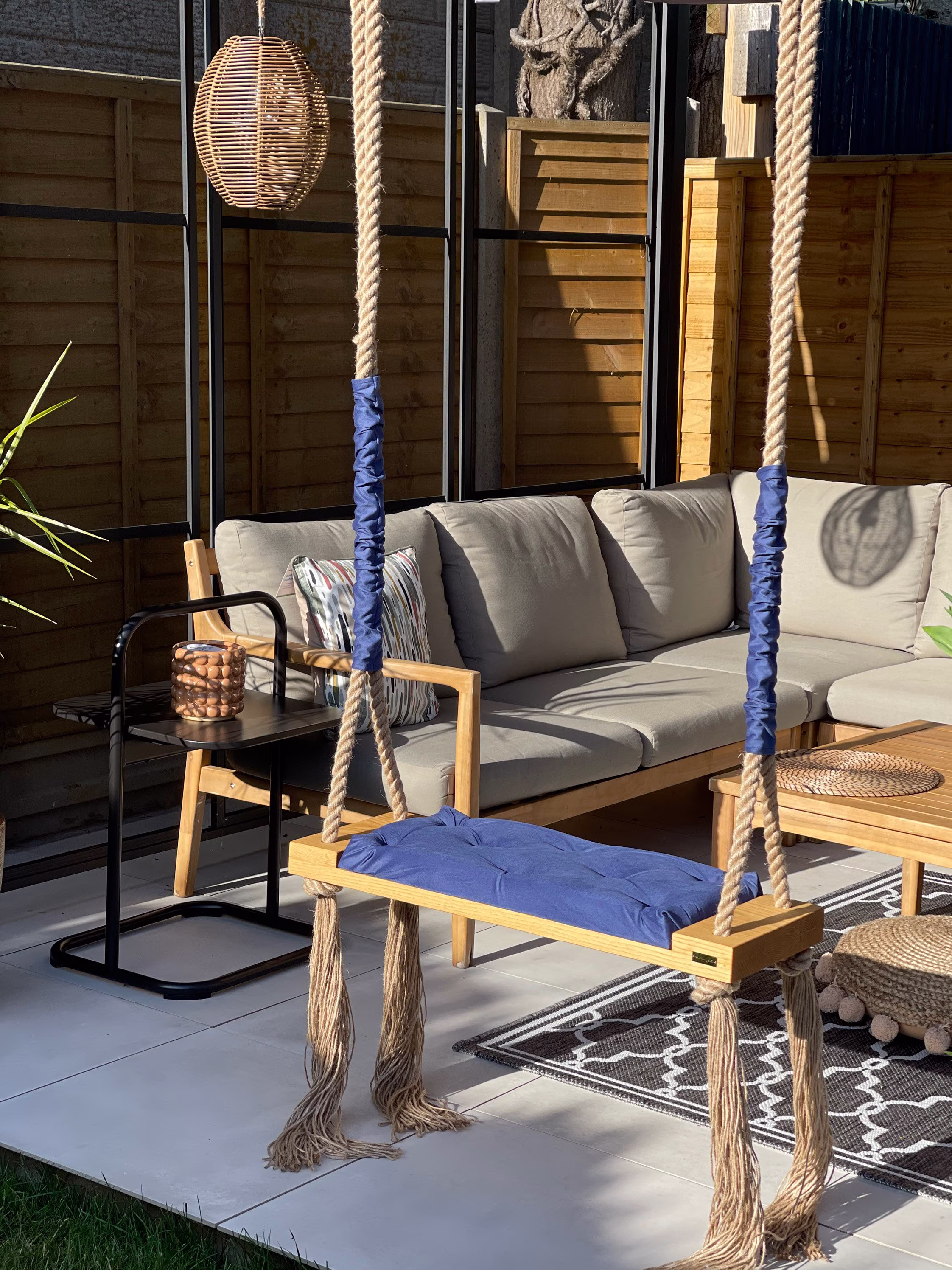 Extra Large Adults Kids Indoor Outdoor Solid Wooden Swing Colors Available Free Shipping Customized Your Own Cobalt Blue Luxury Swing