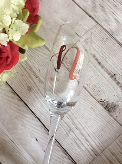 Name Initial Decal, Alphabet Personalised Name Glass Wedding Hen Party Decal