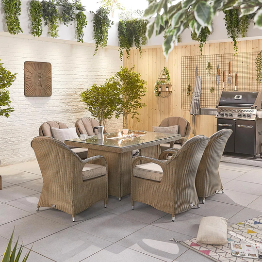Ansbert 6 Seater Dining Set with Cushions
