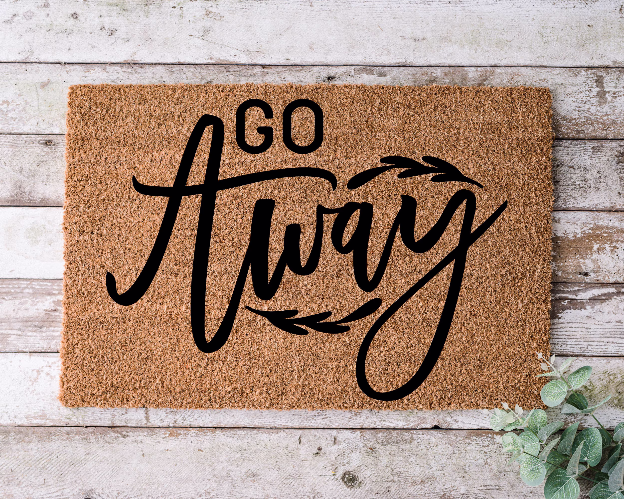 Go Away, Door Mat, Funny Doormat, Wedding Gift, Housewarming Gift, Home Welcome Closing Gift - 1064