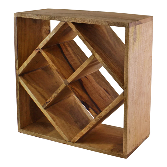 Meansville 4 Bottle Solid Wood Tabletop/Countertop Wine Bottle Rack in Brown