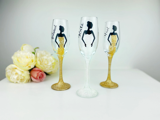 Personalised Glitter Champagne Glass/Birthday Gifts For Her/21st Birthday/30Th Birthday/40Th 50Th 60Th Birthday/70Th Birthday Gift Women