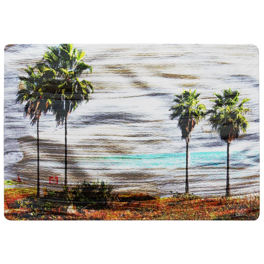 Dewey S&G Palm Designer Shaggy Green/Orange/Grey Rug