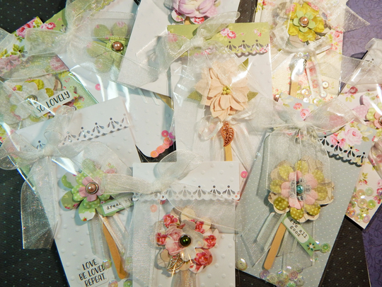 Paper Lollipop Spring Flower Shaker - Handmade Layered Embellishments/Scrapbooking/Papercrafts/Junk Journal/Card Making/ Happy Mail