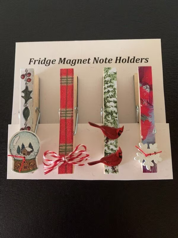 Set Of Refrigerator Magnets, Fridge Magnet Set, Cardinal Magnet, Winter Bird Decor, Gift