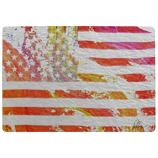 Dellbrook American Flag Flare Designer Shaggy Red/Ivory Rug