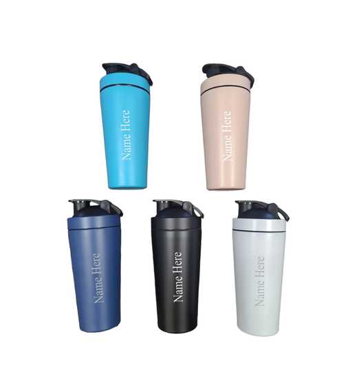 Personalised Engraved Name Protein Shaker Bottle 739Ml 25Oz Available in 5 Colours