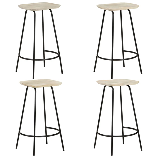 Bar Stools 4 Pcs Solid Mango Wood