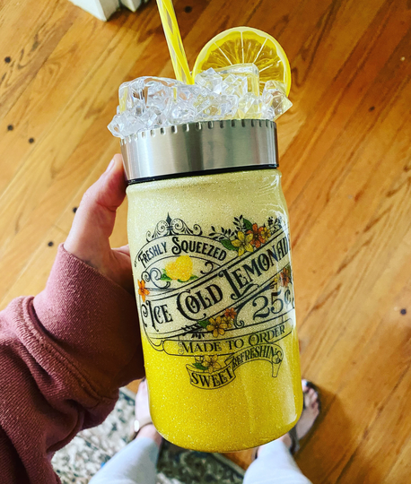 Old Fashioned Lemonade Mason Jar Glitter Tumbler