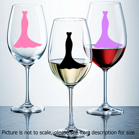 Wine Glass Stickers Wedding Dresses Champagne Glass Stickers Decals Gift Item