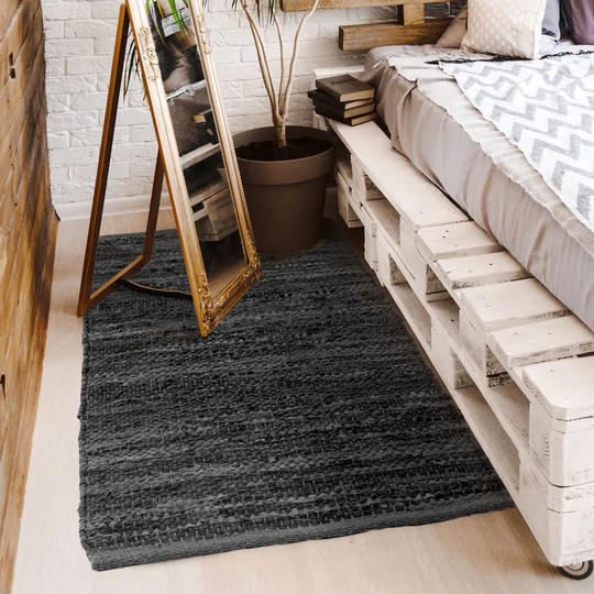 Kubiak Skin Braided Black Rug