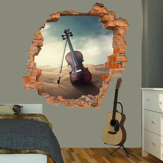 Musical Instrument Violin Desert Wall Sticker Art Poster Mural Transfer Decal Print Room Home Nursery Office Shop Decor Id570
