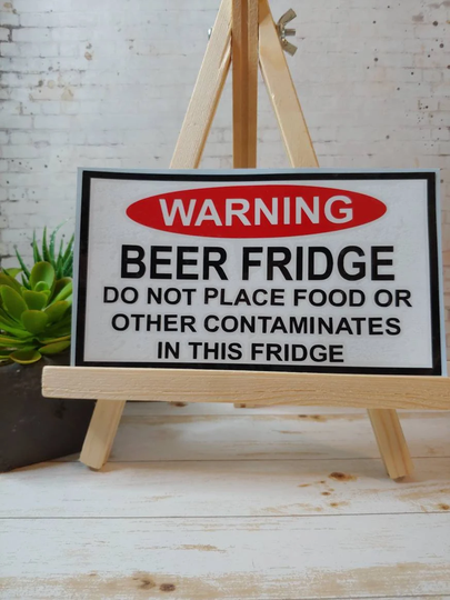 Beer Fridge Vinyl Decal | Custom Home Decor Lover Sticker Funny Shop, Garage Label Gift Idea For Him Or Her
