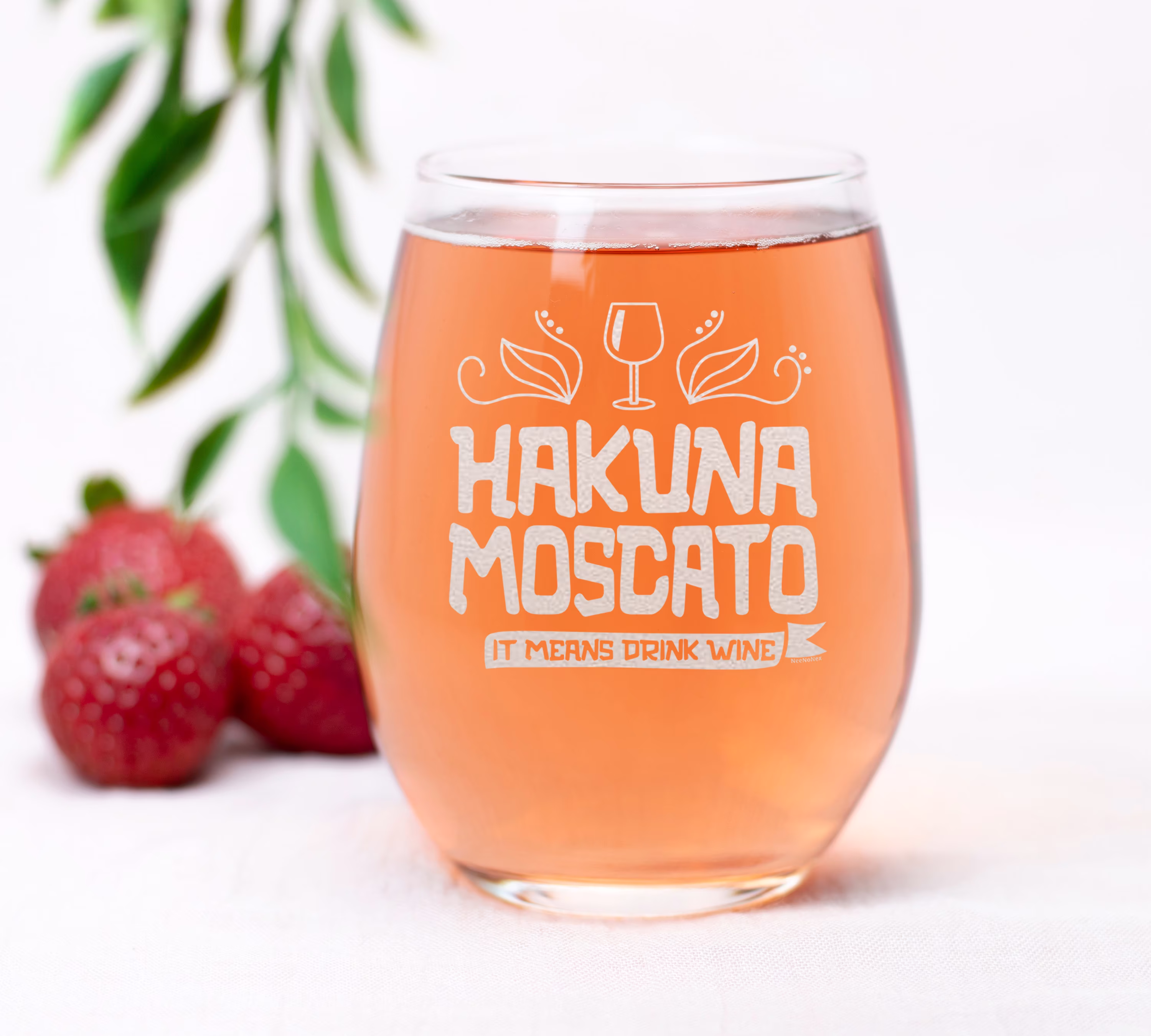 Hakuna Moscato Funny Stemless Wine Glass 15Oz - Unique Christmas Gift Idea For Her, Mom, Wife, Girlfriend, Sister, Grandmother, Aunt