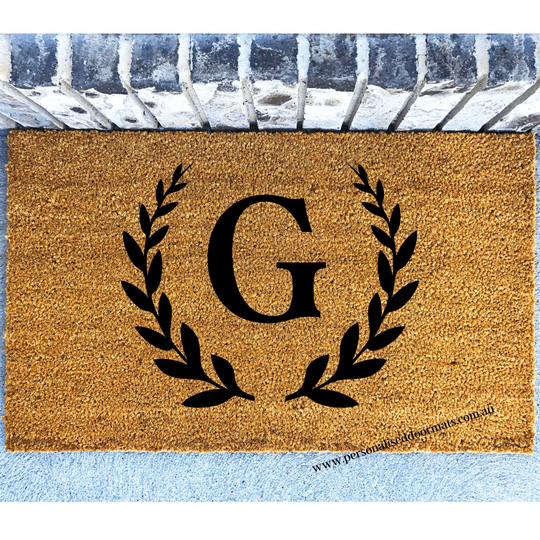 Wreath Letter Doormat | Personalised Doormat