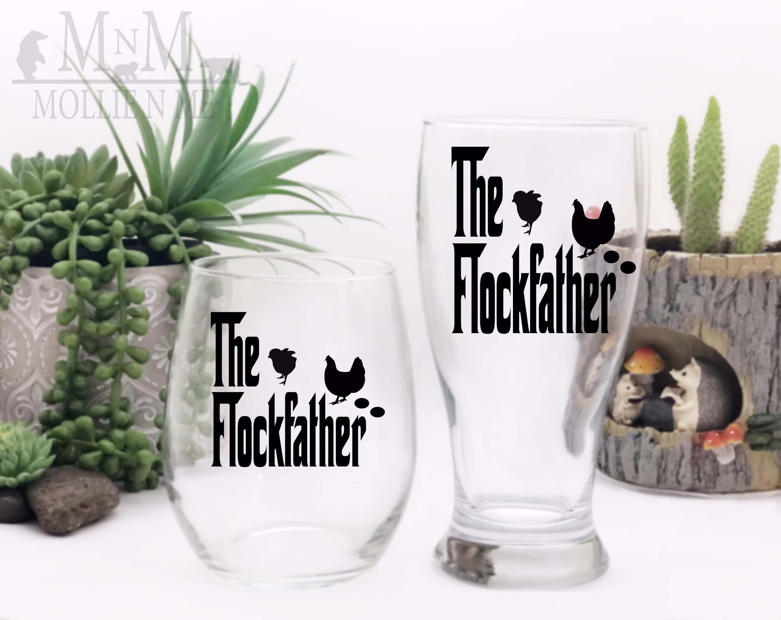The Flock Father Wine Glass - Chicken Gifts Lovers Dad Order Yours Today