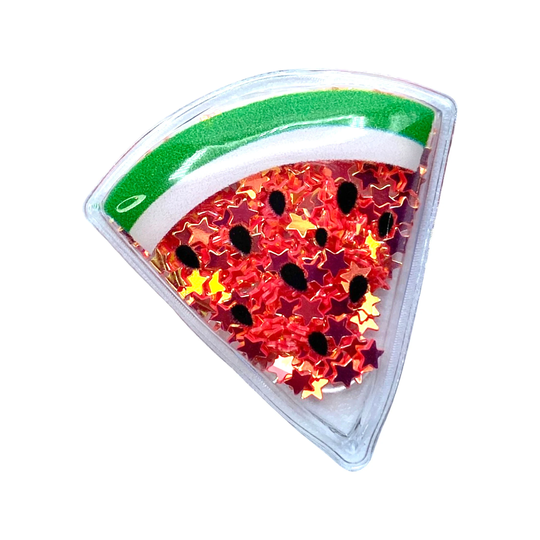 Red Watermelon Fruit 33x35mm Soft Star Glitter Resin Shaker, Embellishments For Diy Headbands, Hair Bow Centers, Flat Back Shaker Pack