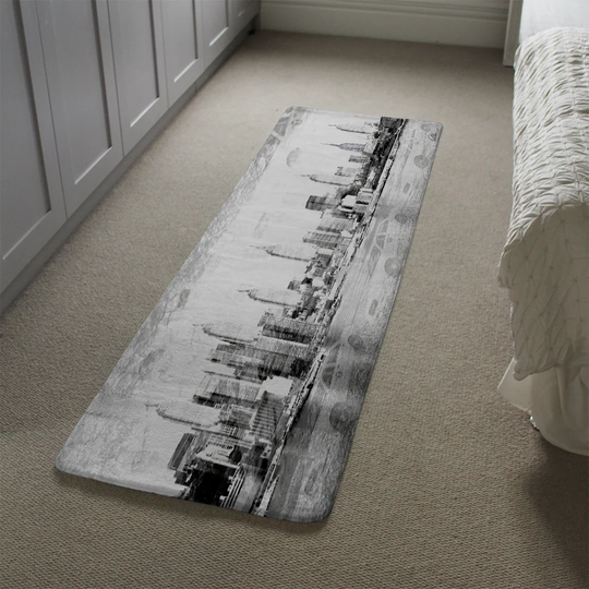 Mailloux Multiple Empire Designer Shaggy Black/Grey/White Rug