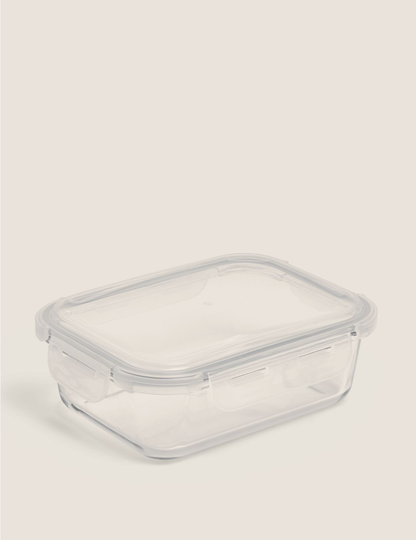 Medium Glass Fridge Storage Container grey
