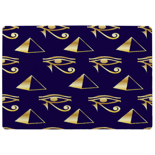 Pennington Pyramid and Eye of Horus Shaggy Navy/Gold Rug