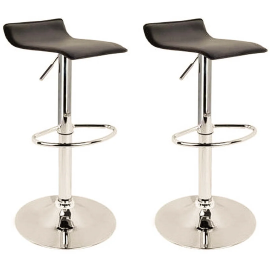 2 Eco-Leather Backless Design Bar Stools