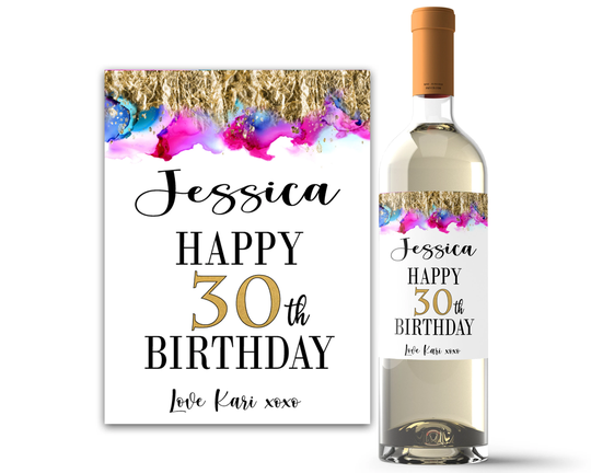 30Th Birthday Gift For Her - Custom Wine Labels Sister
