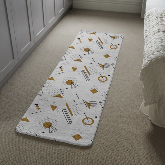 Kwon Trendy Elements Designer Shaggy White/Gold Rug