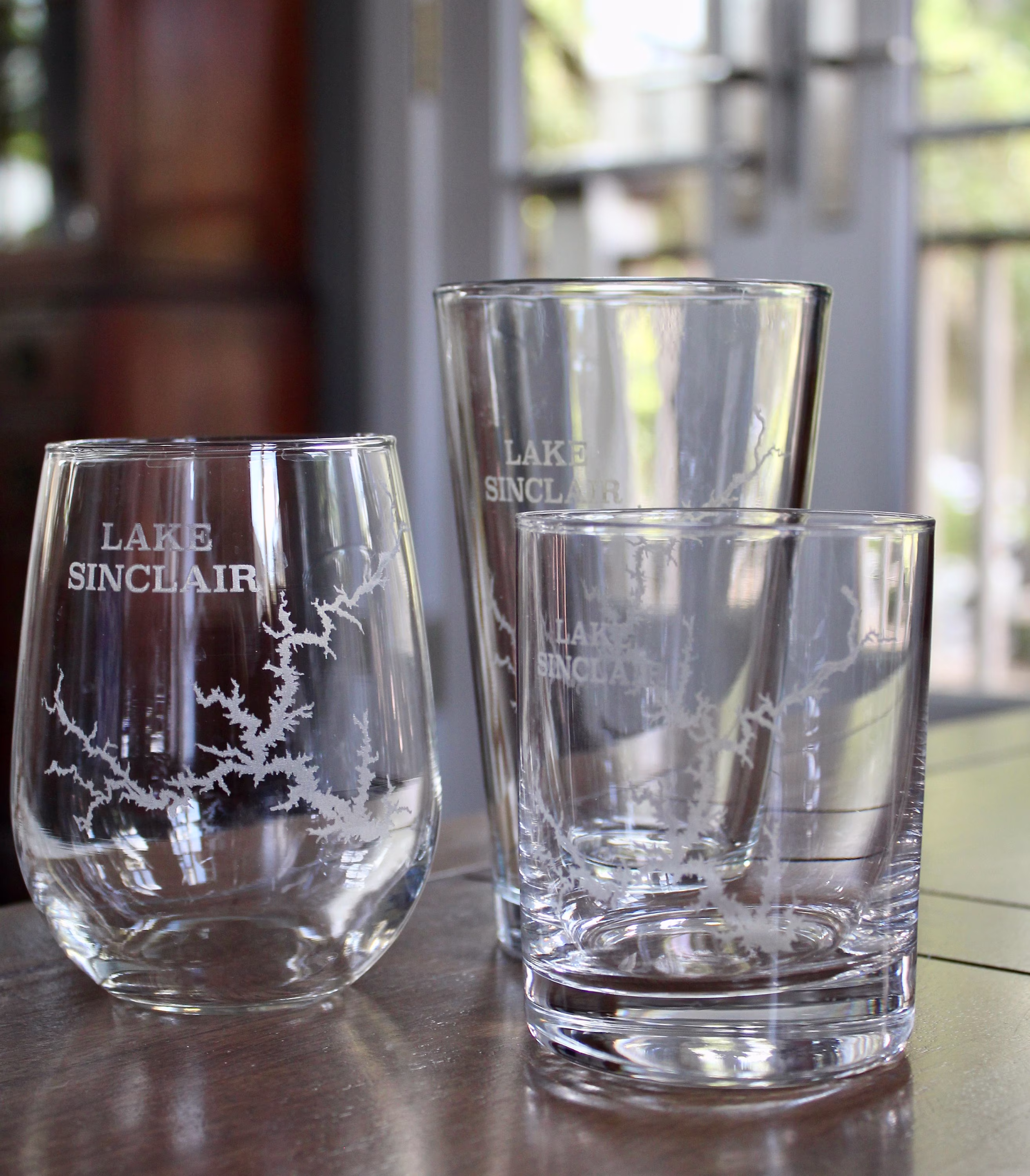 Lake Sinclair, Ga Map Glasses