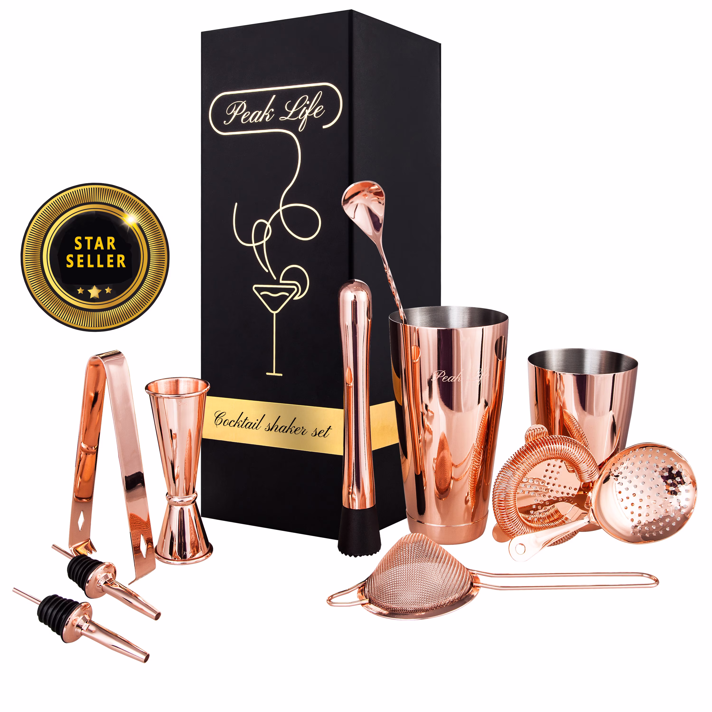 The Most Luxurious Cocktail Shaker Set | Bar Set Mixology Set| Home House Warming Gift Premium Packaging