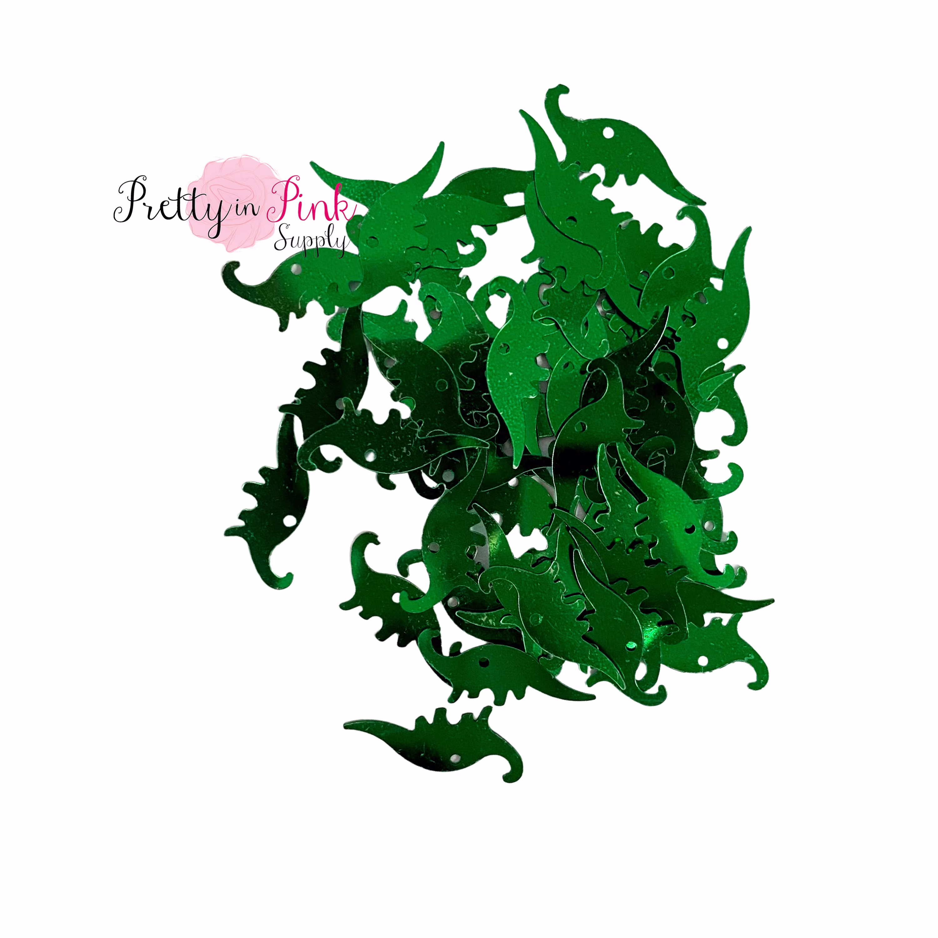 1/3 Oz Confetti Loose Glitter | Dinosaur School Art Craft Sequin Decorative Green Dinosaur