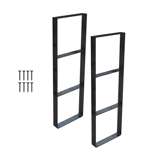 Heavy Square Legs With Two Shelfs | Set Of | 2 , Industrial Legs, Modern Console Table, Diy, Table Bench , Leg Bracket
