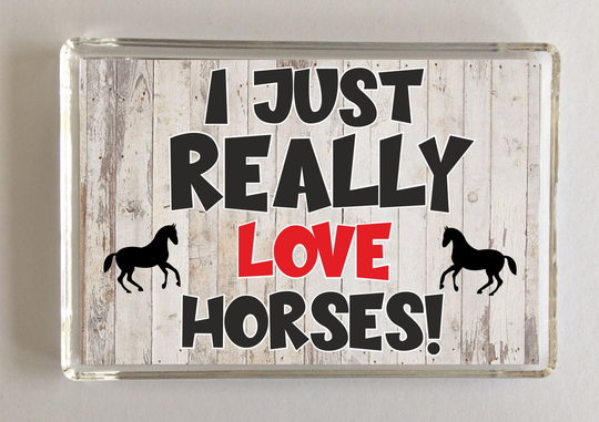 I Just Really Love Horses - Novelty Fridge Magnet, Ideal Gift For Christmas Birthday , Horses, Horse Gift, Present