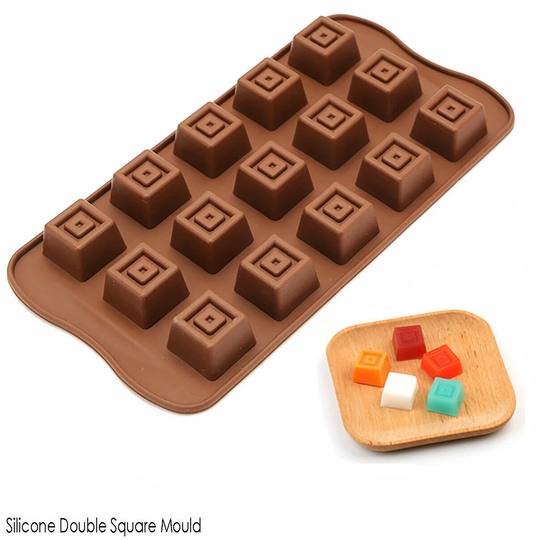 Double Square Mould Silicone Chocolate Jelly Wax Melts Ice Cube Soap Resin