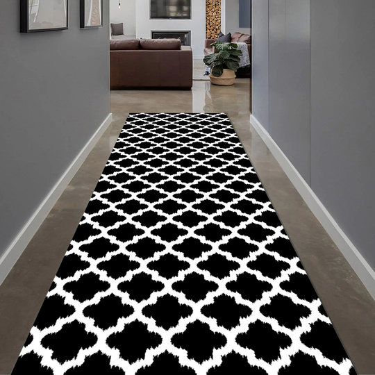 Debolt Machine woven Cotton Black/White Rug