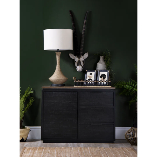 Vaught 100Cm Wide 3 Drawer Acacia Solid Wood Sideboard