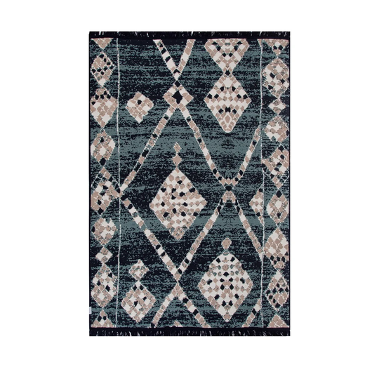 Haruka Flatweave Cotton Beige/Green/Black Rug