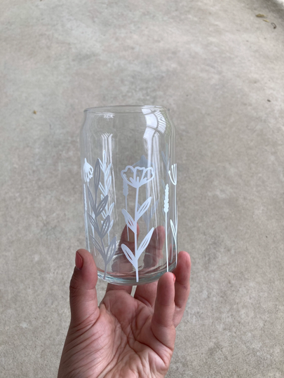Wildflower 16Oz Can Glass
