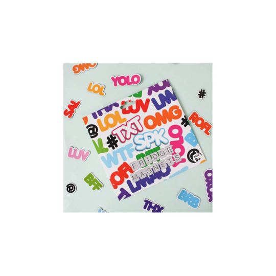 Novelty Text Speak "txt spk" Fridge Magnets - Two Sets Inside