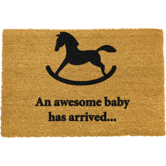 Elan Awesome Baby Has Arrived Rocking Horse Doormat