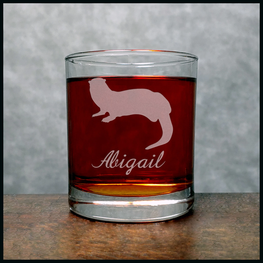 Otter Engraved 11.2Oz Whiskey Glass - Free Personalization Deeply Etched Rocks Personalized Gift