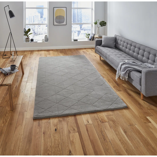 Tufted Wool Grey Rug