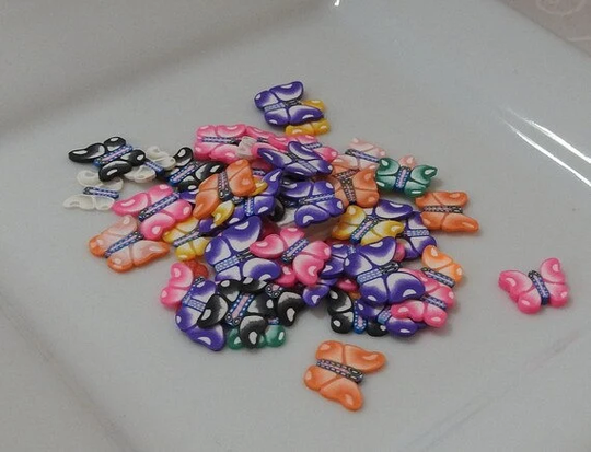 Bold Butterflies - Polymer Clay Slices, Fimo Sprinkles 1/2 Tsp