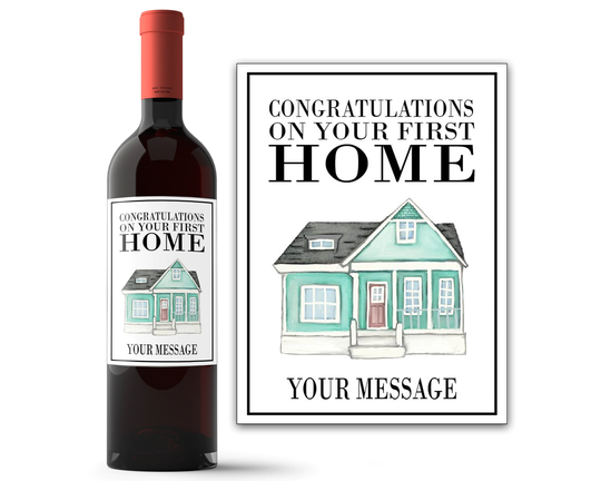 First Home Gift - Personalized Wine Label Housewarming House Warming For Couple New