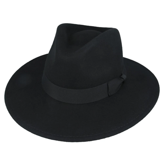 Fedora Hat Wide Brim Wool Crush-Able Hat Classic Cowboy Colors Black, Brown, Camel