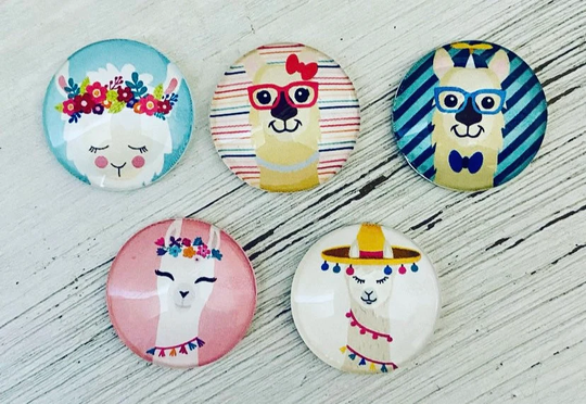 Llama Refrigerator Magnets, Glass Cute Office Supplies, Magnets For Board, Animal Fridge Gift Idea, Bulk Idea