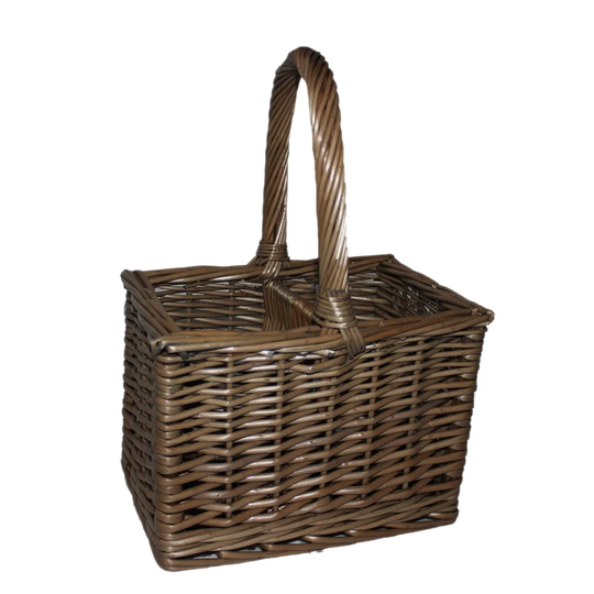 2 Bottle Wine Carrier Willow Wicker Basket