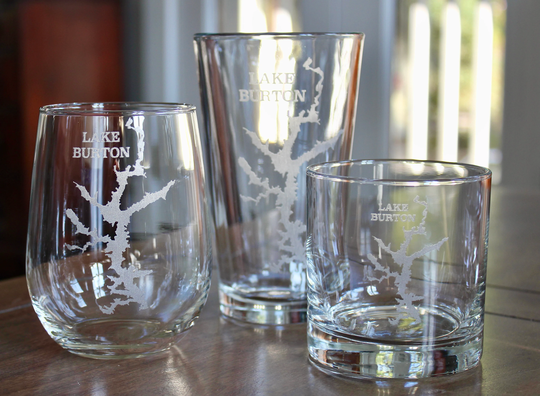 Lake Burton, Ga Map Glass