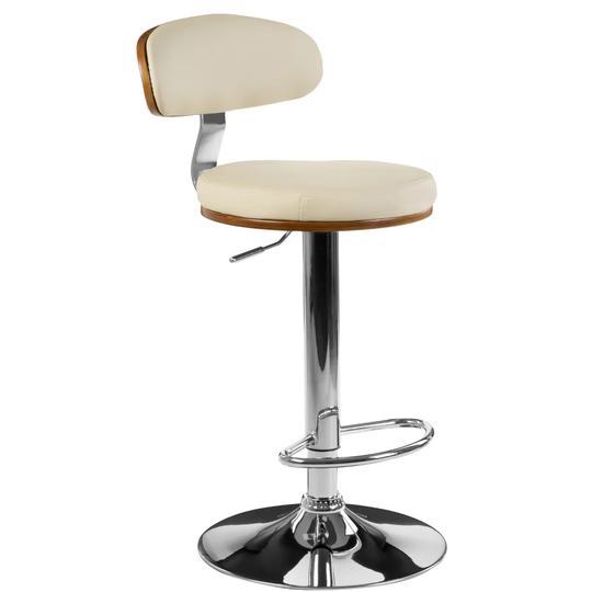 Stovall Bentwood/Leather Swivel Bar Stool