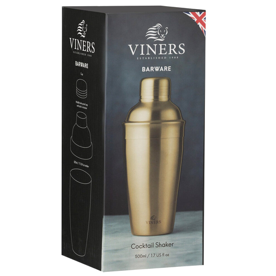 Barware 500ml Gold Cocktail Shaker - Gift Box