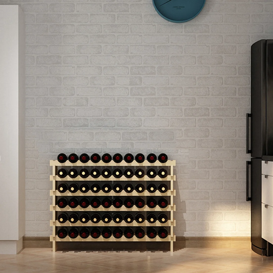 Nido 60 Bottle Solid Wood Floor Wine Bottle Rack in Natural